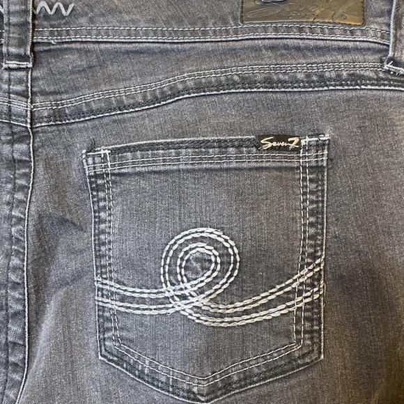 Seven7 Skinny Gray Black Jean Sz 20 - Picture 5 of 9